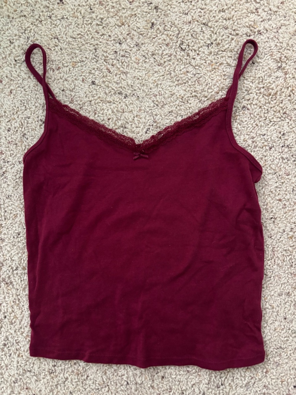 No Boundaries Burgundy Lace-Trim Camisole